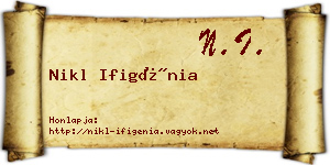 Nikl Ifigénia névjegykártya
